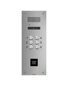 Atigo 6 Button Flush Mount Engravable Audio Panel with Prox Cutout