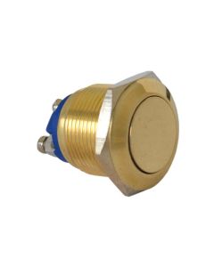 SRS 19mm Polished Brass, Vandal Resistant Waterproof Button