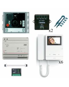 Bticino 6 User Kit with Classe 100 Monitor (Handset) for VR Panel