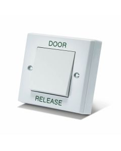 SRS Gloss White Plastic Door Release Exit Button, Surface Mount