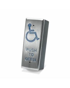SRS Narrow Stainless Steel Wheelchair Symbol Push To Open Button