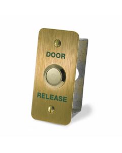 SRS Narrow Brushed Brass Door Release Exit Button for Flush Mounting