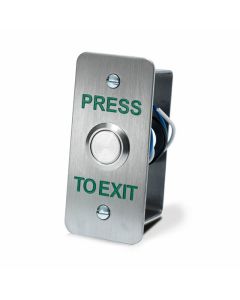 SRS Narrow Stainless Steel Press To Exit Button, Flush