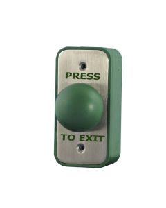 RGL narrow stainless steel, green dome PRESS TO EXIT button