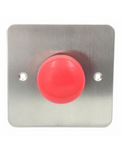 RGL stainless steel plate with large red dome exit button