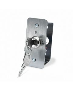 SRS Narrow Stainless Steel Maintained Double Pole Key Switch, Flush