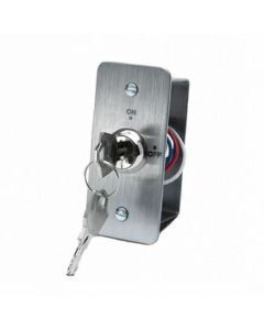 SRS Narrow Stainless Steel Momentary Single Pole Key Switch, Flush