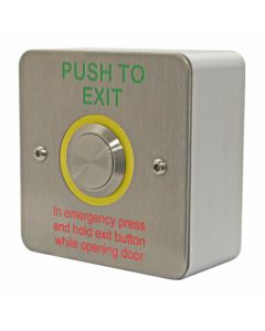 Videx Stainless Steel Push to Exit Button with Yellow Halo