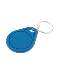 Pack of 10 RFID blue proximity tags for EM 125Khz readers with keyrings, thin and lightweight.

