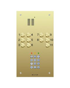 Comelit 11 button, VR brass engravable iKall audio + keypad