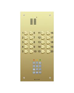 Comelit 20 button, VR brass engravable iKall audio + keypad