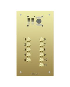 Comelit 11 button, VR brass engravable iKall video panel D7