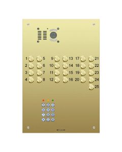 Comelit 25 button, VR brass engravable iKall video panel + Keypad