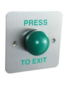 SRS Flush Single Gang Stainless Steel PRESS TO EXIT Button, Green Dome