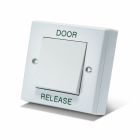 SRS Gloss White Plastic Door Release Exit Button, Surface Mount