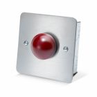 SRS Stainless Steel Red Dome Blank Exit Button, Flush Mount