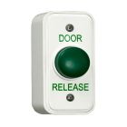 RGL architrave white plastic, green dome DOOR RELEASE button