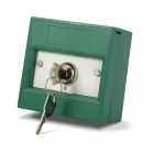 SRS Green Plastic Resettable Double Pole Key Switch, Surface Mount