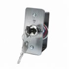 SRS Narrow Stainless Steel Momentary Single Pole Key Switch, Flush