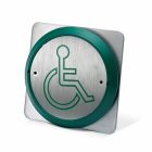 SRS Exit Button with 85mm Raised Green Button (Wheelchair Symbol)