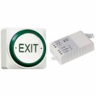 RGL Standard White Exit Button with Fitted Radio Transmitter