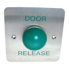 SRS Flush Single Gang Stainless Steel DOOR RELEASE Button, Green Dome