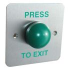 SRS Flush Single Gang Stainless Steel PRESS TO EXIT Button, Green Dome
