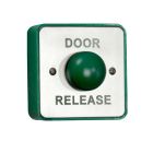 RGL stainless steel, green dome DOOR RELEASE button (without collar)