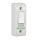 RGL architrave white plastic, light switch style DOOR RELEASE button