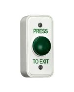 RGL architrave white plastic, green dome PRESS TO EXIT button